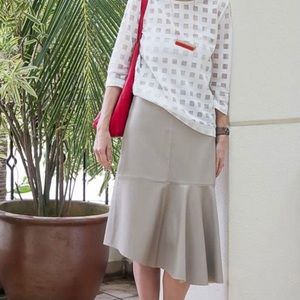ZARA Faux Leather Asymmetrical Skirt | XS
